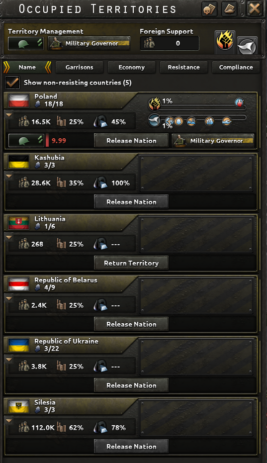 Ocuppied territories card