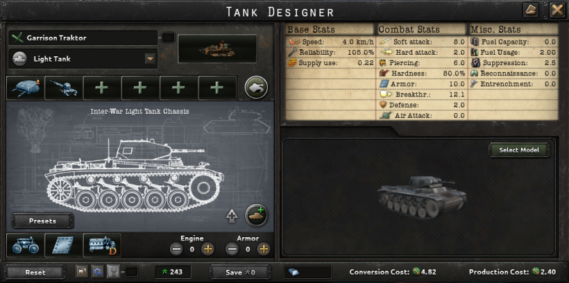 Garrison tank design